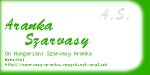 aranka szarvasy business card